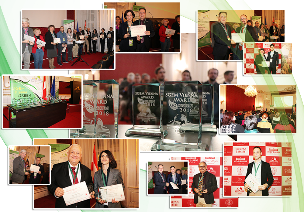 Collage of SGEM Vienna GREEN conference award presentations